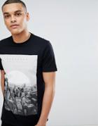 New Look T-shirt With Geo City Scape Print In Black - Black