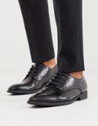 Asos Design Derby Shoes In Black Faux Leather - Black