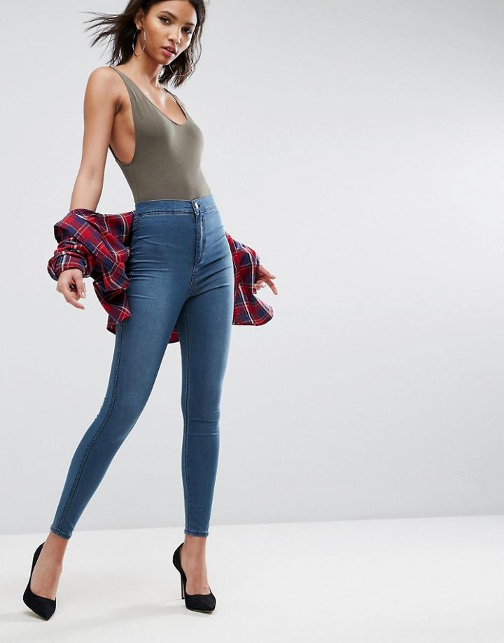 Asos Rivington High Waisted Jegging In London Blue - Blue