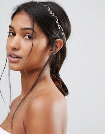 Her Curious Nature Leaf Headband - Gold