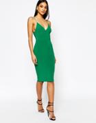 Club L Midi Dress With Cami Strap - Emerald Green