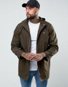 Fred Perry Fishtail Drawstring Hooded Parka In Brown - Brown
