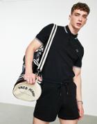 Fred Perry Tipped Polo Shirt In Black