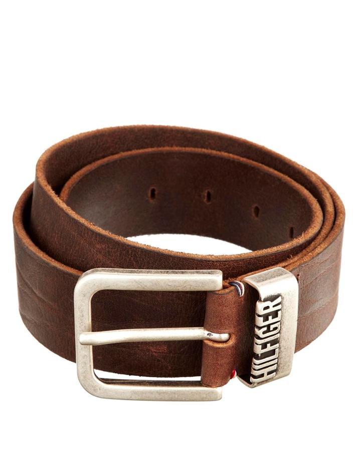 Tommy Hilfiger Yamamoto Leather Belt - Brown