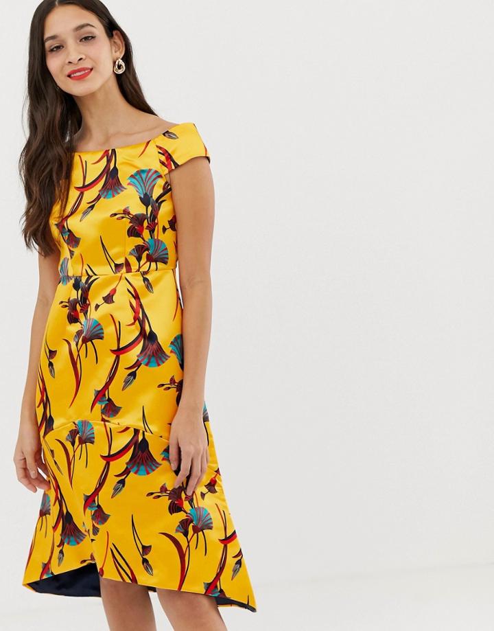 Closet Gold Bardot High Low Dress - Yellow