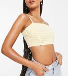 Missguided Cami Bralette In Yellow Gingham - Part Of A Set