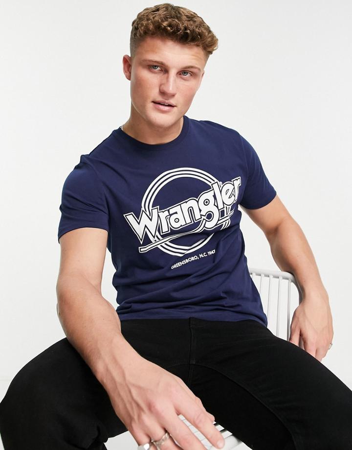 Wrangler Round Logo T-shirt-navy