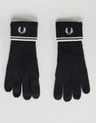 Fred Perry Twin Tipped Lambswool Gloves Black - Black