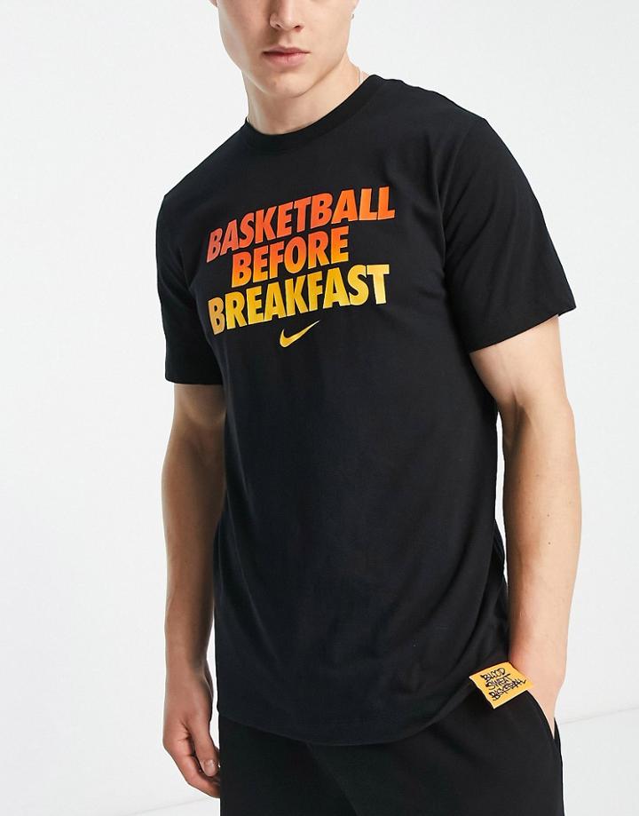 Nike Basketball Dri-fit Slogan T-shirt In Black