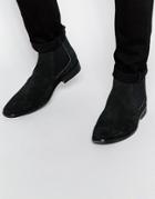 Base London Suede Chelsea Boots - Black
