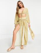 Unique 21 Beach Crop Top And Maxi Skirt In Yellow Floral