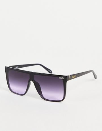 Quay X Love Island Nightfall Visor Sunglasses In Black Purple