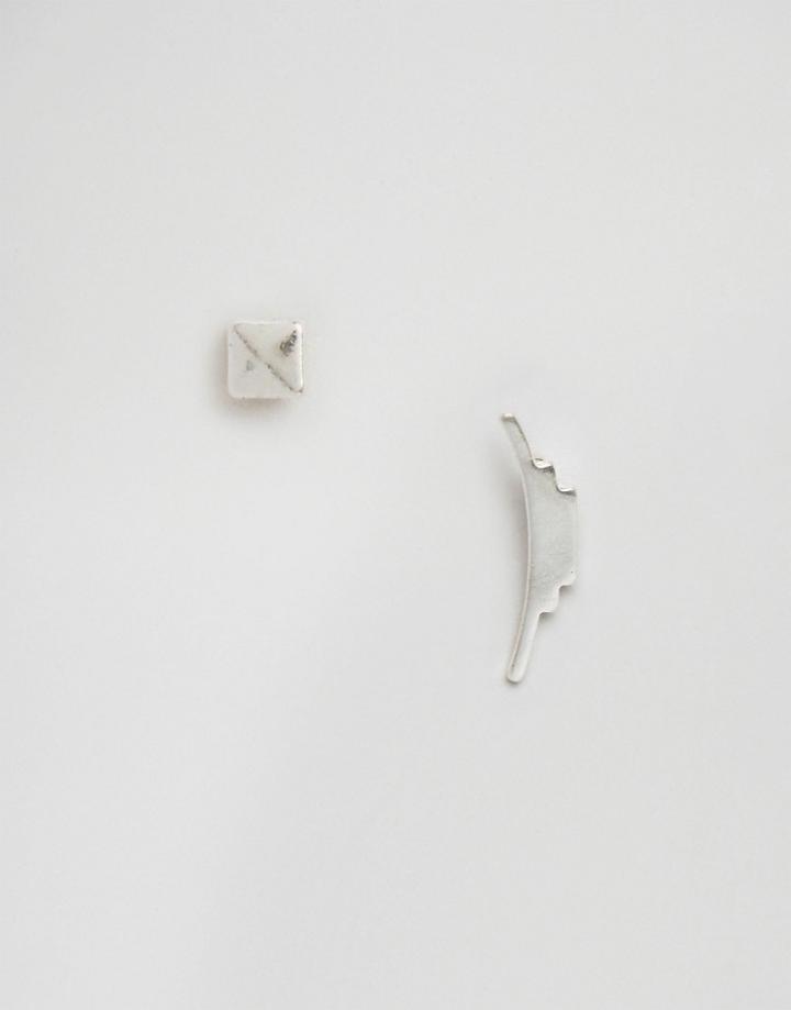 Pilgrim Mis Matched Earrings - Silver
