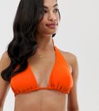 South Beach Exclusive Mix And Match Triangle Bikini Top In Neon Orange