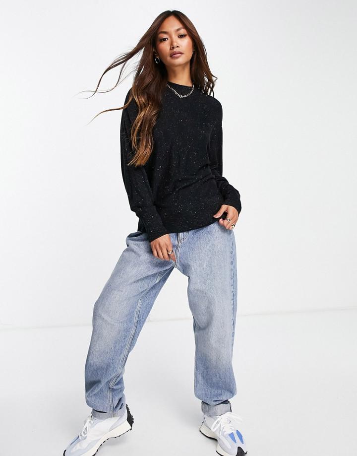 Whistles Annie Sparkle Knit Sweater In Black