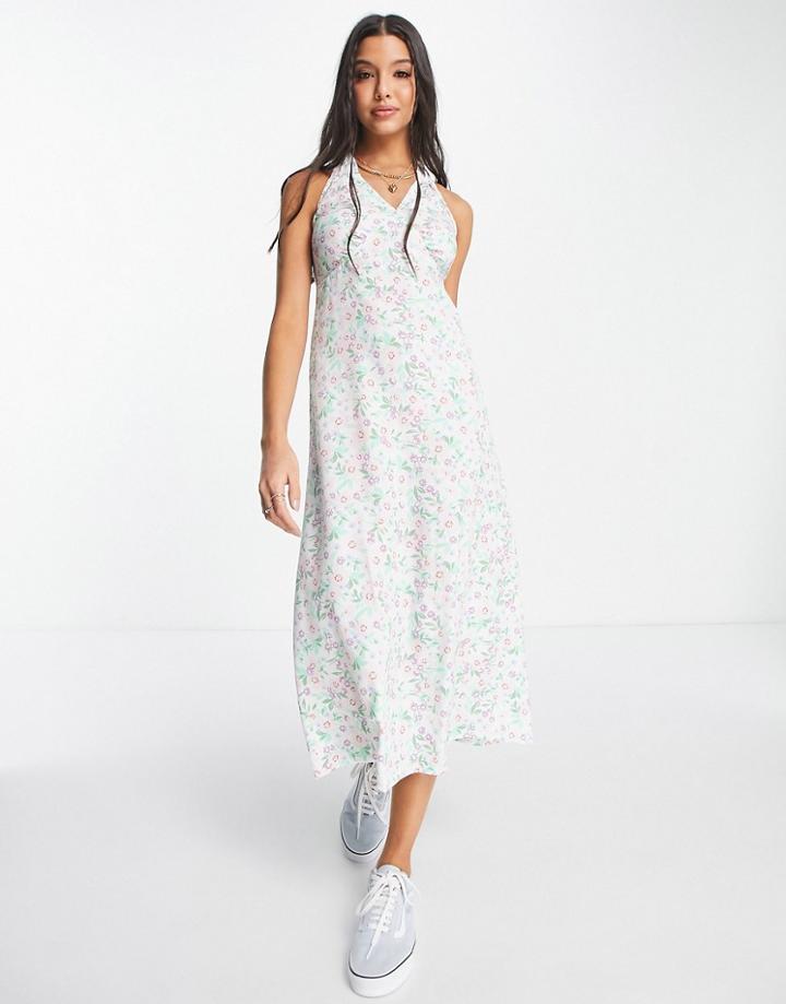 Influence Halter Neck Midi Dress In Floral Print-multi