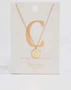 Orelia Gold Plated Necklace With Initial C - Gold