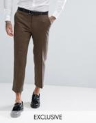 Heart & Dagger Straight Leg Cropped Pant In Tweed - Brown