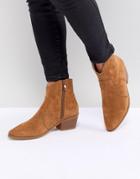 Boohoo Western Heeled Ankle Boots - Tan