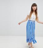 New Look Frill Hem Stripe Skirt-multi