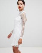 Rare Long Sleeve Crochet Dress - White