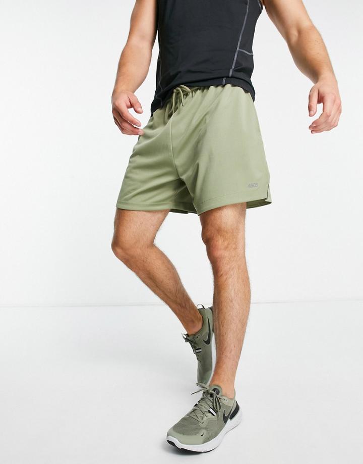 Asos 4505 Relaxed Training Shorts In Mid Length-green