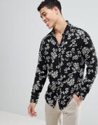 Boohooman Shirt In Black Floral - Black