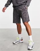 Asos Design Oversized Jersey Shorts In Washed Black - Part Of A Set-neutral