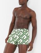 Asos Design Swim Shorts With Geometric Tile Print Super Short Length-multi