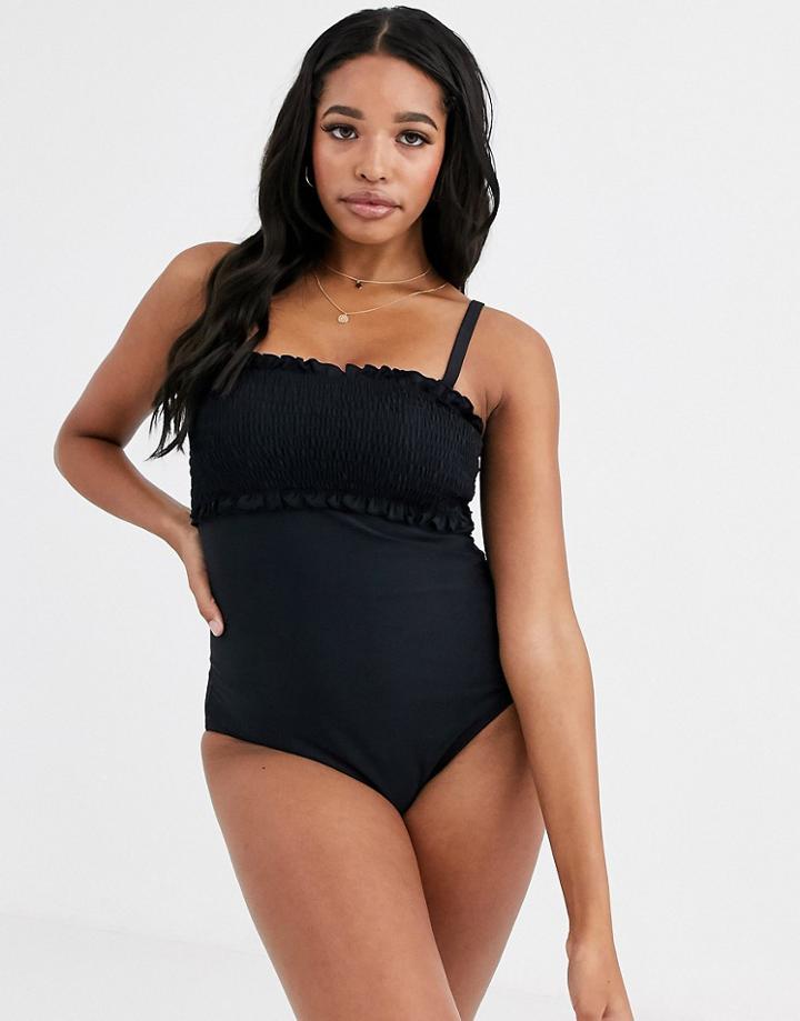 Pour Moi Free Spirit Removable Strap Swimsuit In Black