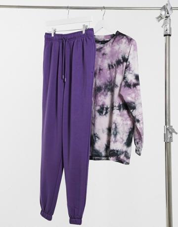 Topshop Sweatpants In Plum-purple