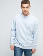 Asos Oversized Sweatshirt In Blue - Blue