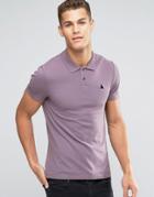 Asos Muscle Pique Polo Shirt With Embroidery In Purple - Dusty Lilac
