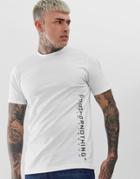 Good For Nothing Muscle T-shirt In White With Printed Logo - White