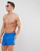 Asos Design Swim Shorts In Blue With White Drawcord Super Short Length - Blue