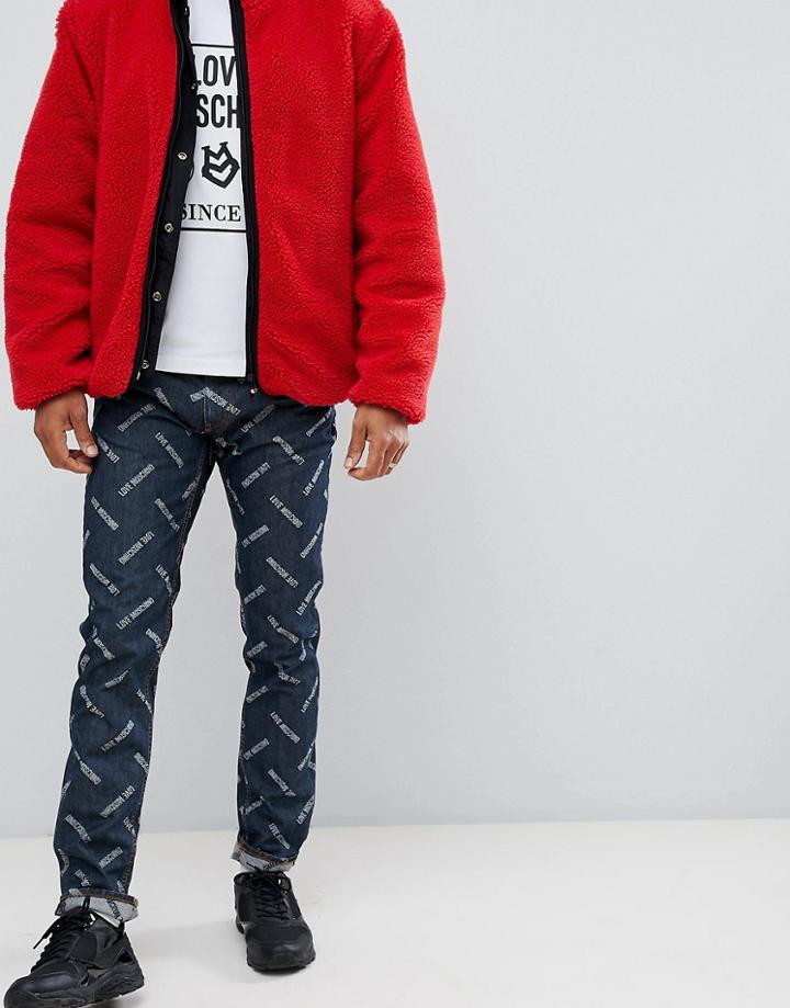 Love Moschino Slim Logo Jeans - Blue