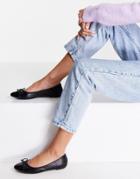 Truffle Collection Easy Ballet Flats With Toe Cap In Black