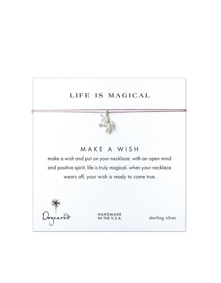 Dogeared Life Is Magical Silver Unicorn Make A Wish Necklace