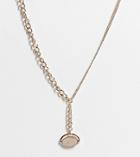 Reclaimed Vintage Inspired Necklace With Twist Chain Detail And Swivel Stone In Gold
