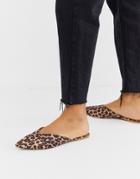 Pieces Leopard Print Pointed Mules - Multi