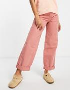 Asos Design Slouchy Chino Pants In Pink-brown