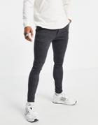 Asos Design Extreme Super Skinny Smart Jogger-style Pants In Blue Check-blues