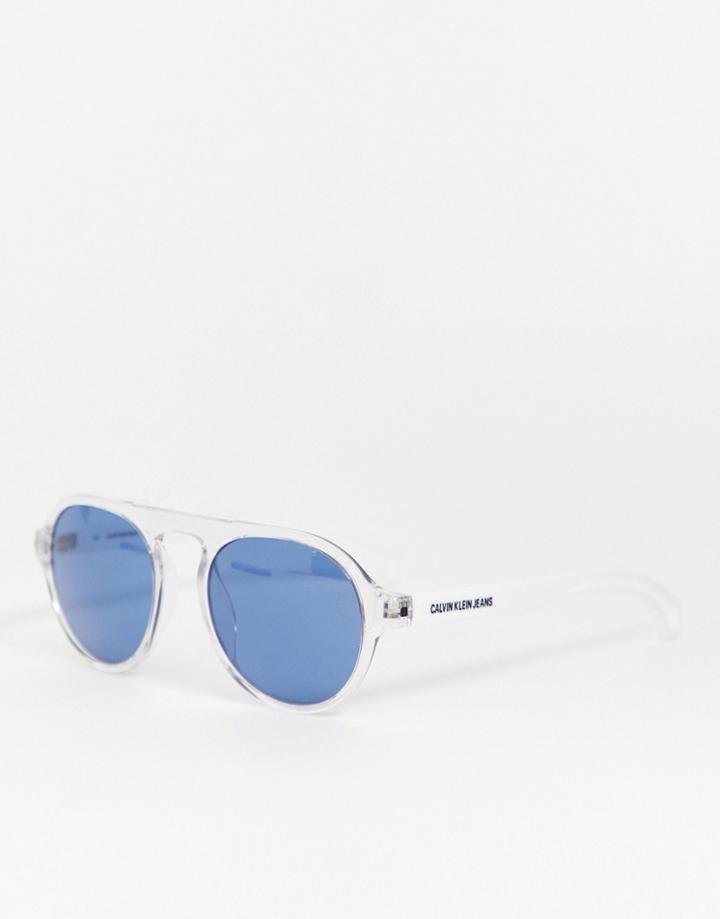 Calvin Klein Jeans Ckj19502s Round Sunglasses-clear