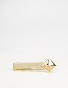 Asos Tie Bar With Pyramid Stud In Gold - Gold