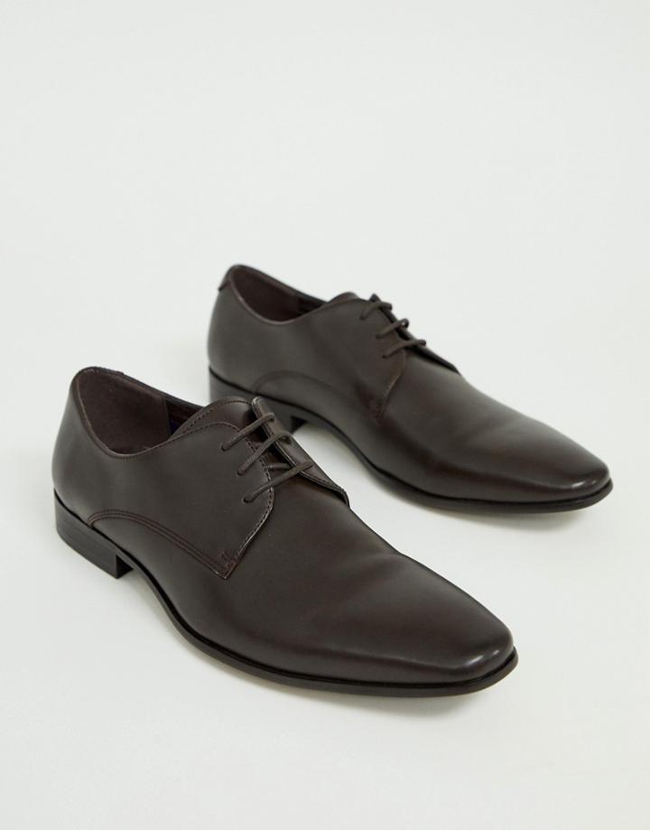 Office Glide Derby Shoes In Brown Leather
