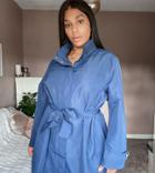 Junarose Funnel Neck Lightweight Coat In Navy