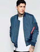 Alpha Industries Ma1 Bomber Jacket Slim Fit In Bold Blue - Bold Blue