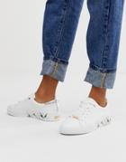 Ted Baker White Leather Floral Sole Sneakers - White