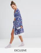 Chelsea Peers Floral Kimono Dressing Gown - Multi