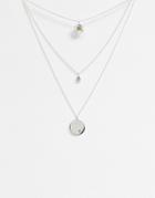 River Island Pack Of Three Minimal Necklaces In Silver